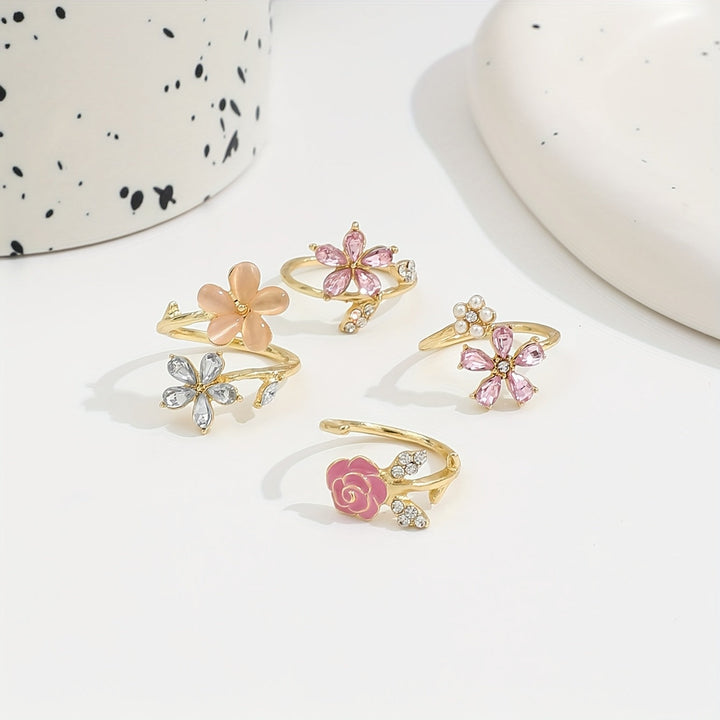 Legierter Strass Ring Set