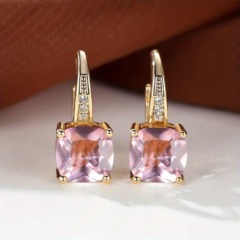 Elegante mystische Steine Goldfarben Creolen