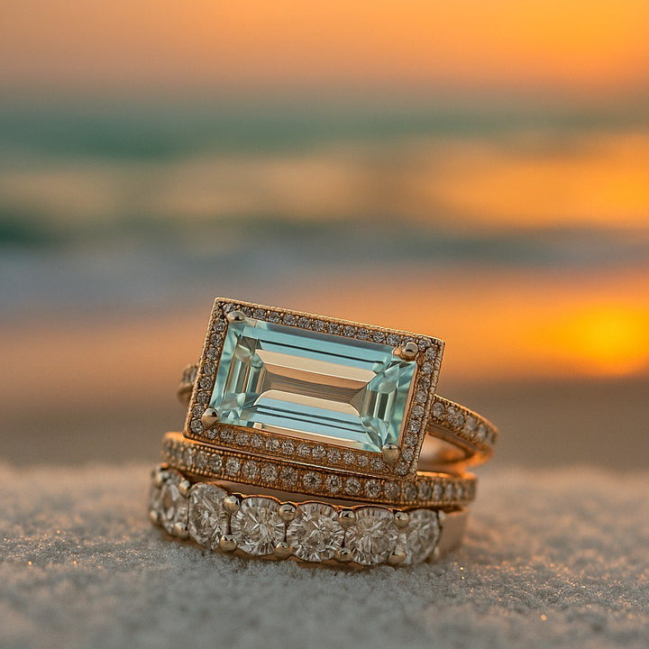 Elegantes Ozean Ring Set
