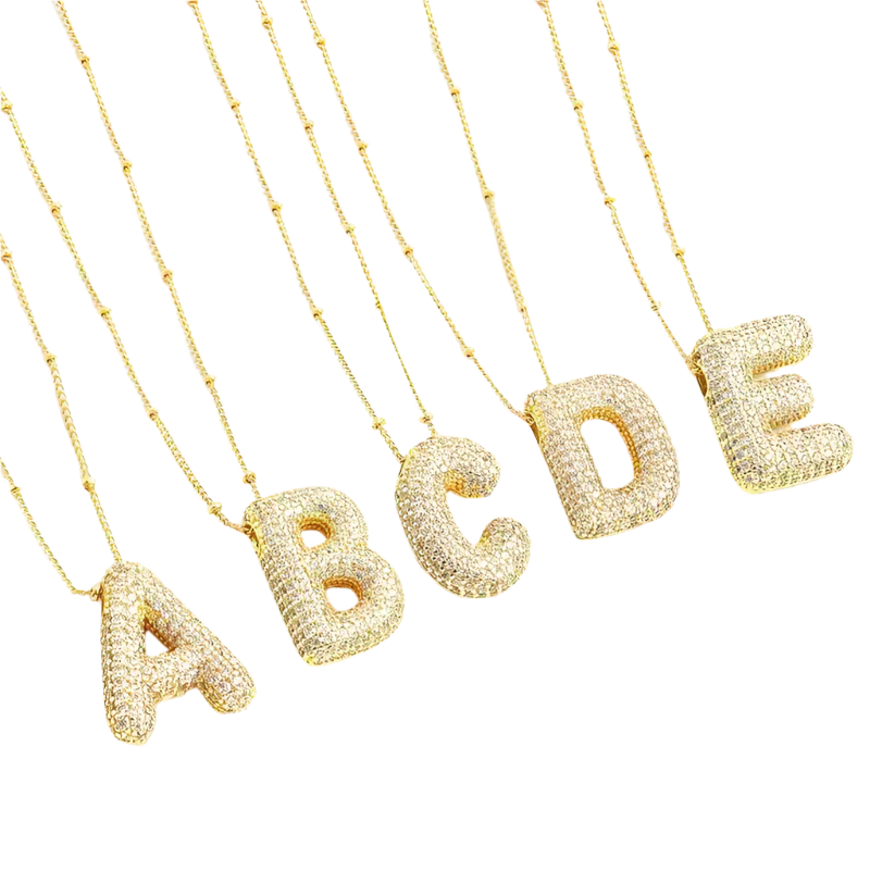 Elegante Goldfarbene Initialen Halskette