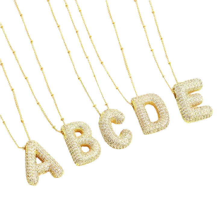 Elegante Goldfarbene Initialen Halskette