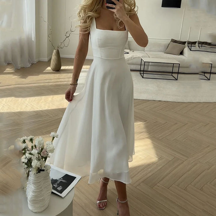 Marion Midikleid mit Karree Ausschnitt für Hochzeitsgäste foto 1