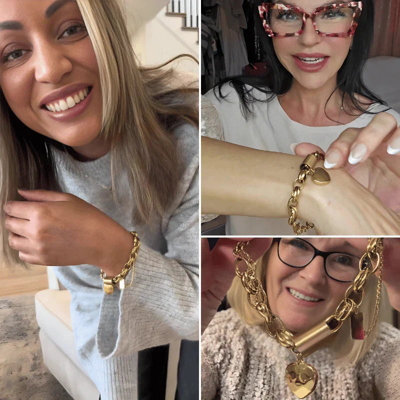 Bracelet Zeitloses Goldenes Herz, Massiv