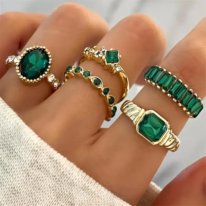 Exquisites Set von Zarin-Ringen | Goldfarben