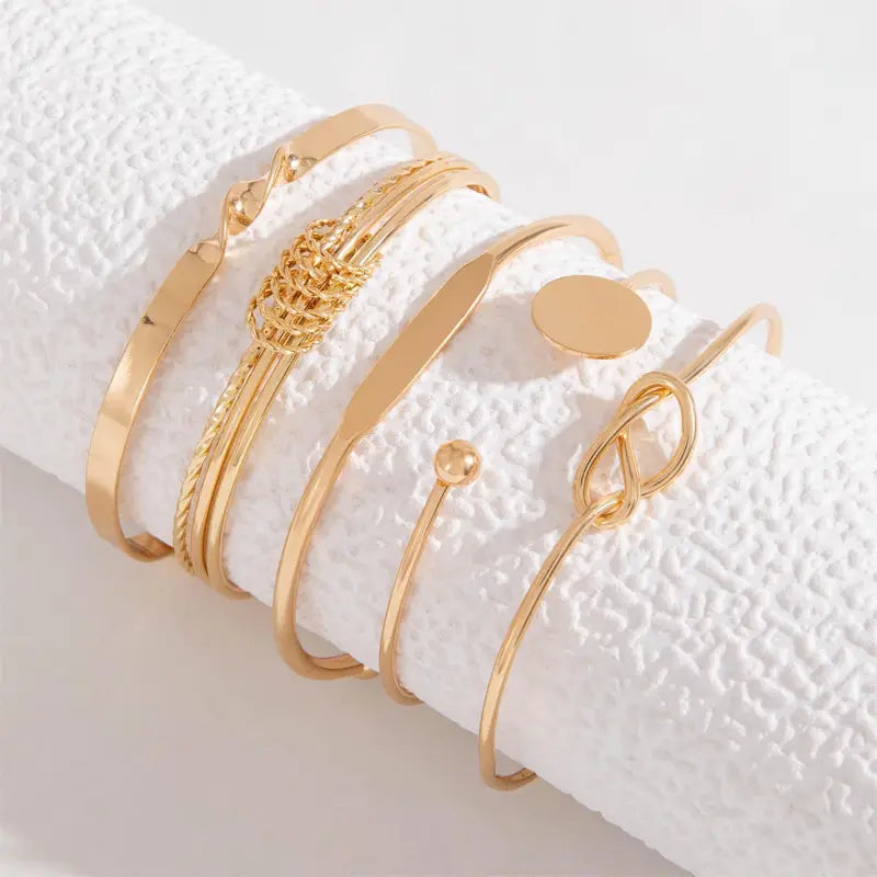 Anspruchsvolles, geknüpftes, elegantes Goldfarbenes Armband-Set