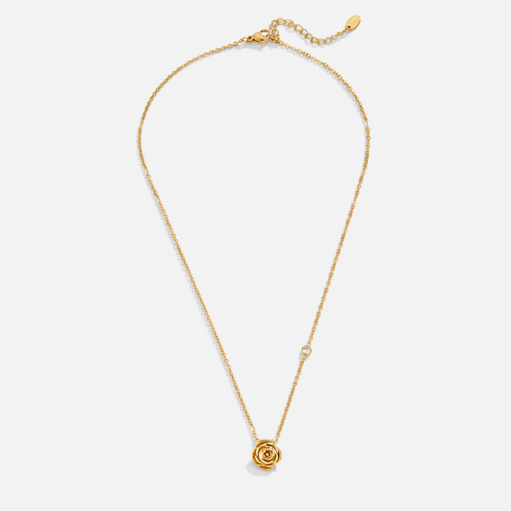 Goldfarbene Rosenanhänger Halskette