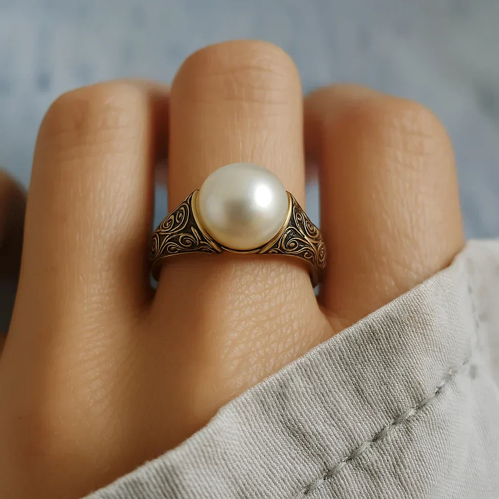Bague en or Perlenverzierter vintage