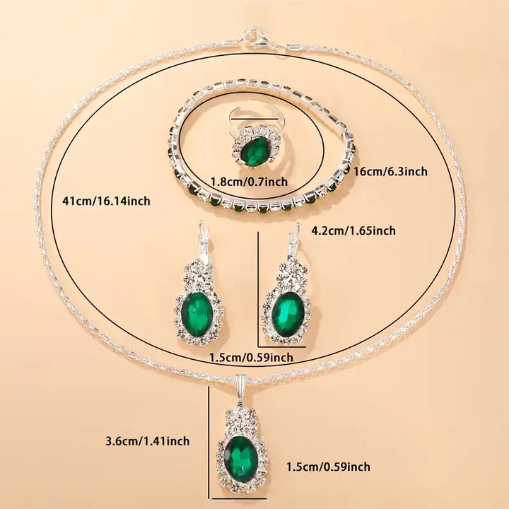 Seloria Grevalyn Schmuckset | Weißgoldfarben