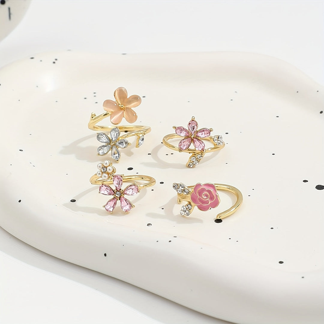 Legierter Strass Ring Set