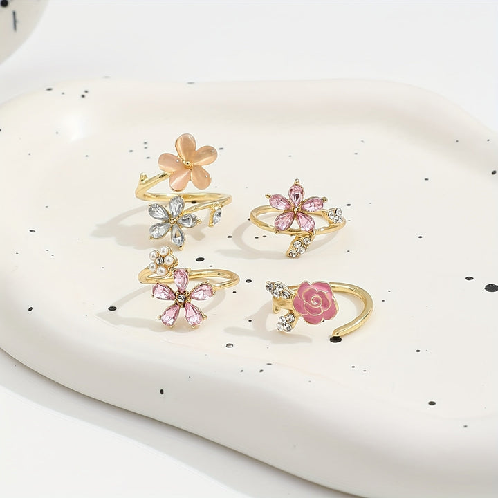 Legierter Strass Ring Set