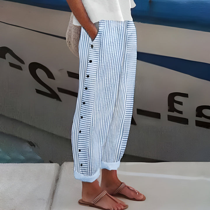 Mila Leinenhose mit elastischem Bund foto 1