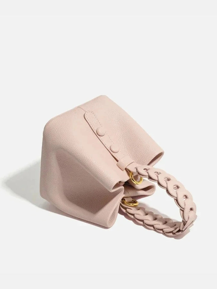 Yamina strukturierte Handtasche mit Flechtgriff foto 5