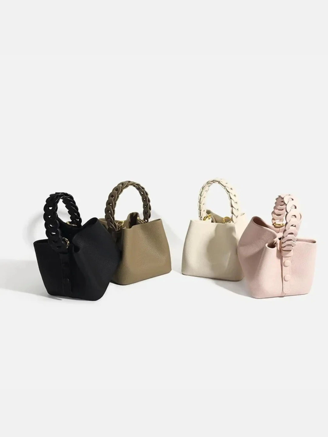 Yamina strukturierte Handtasche mit Flechtgriff foto 6