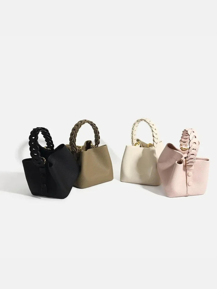 Yamina strukturierte Handtasche mit Flechtgriff foto 6