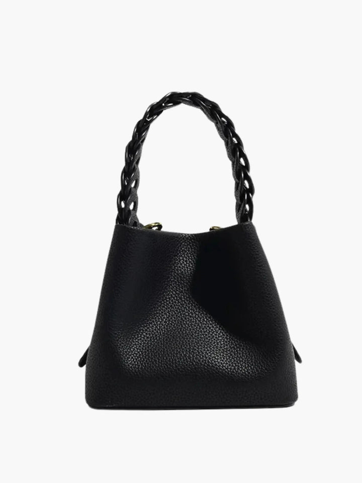 Yamina strukturierte Handtasche mit Flechtgriff foto 10