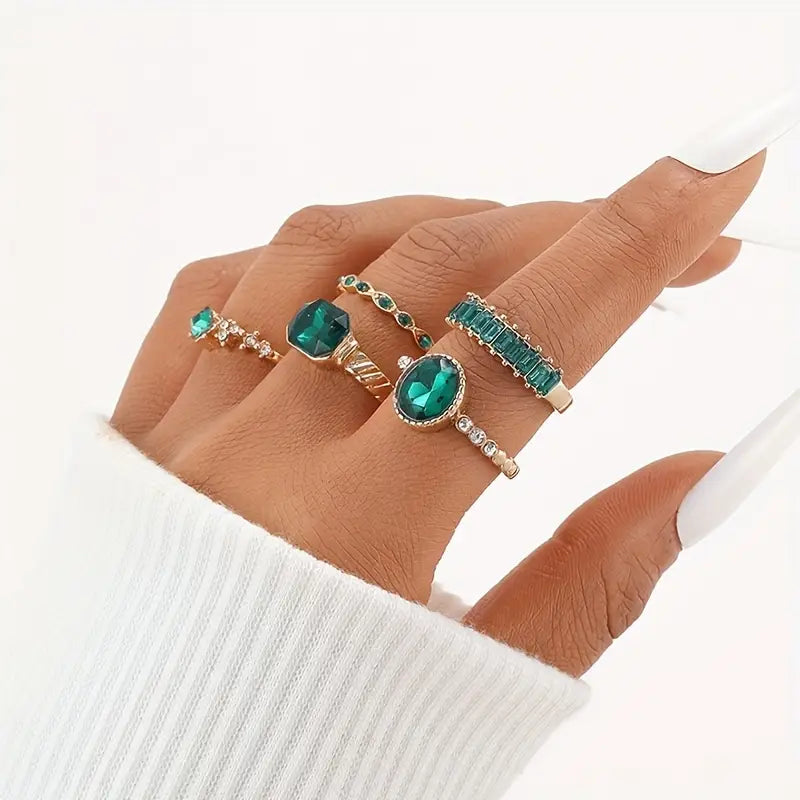 Exquisites Set von Zarin-Ringen | Goldfarben