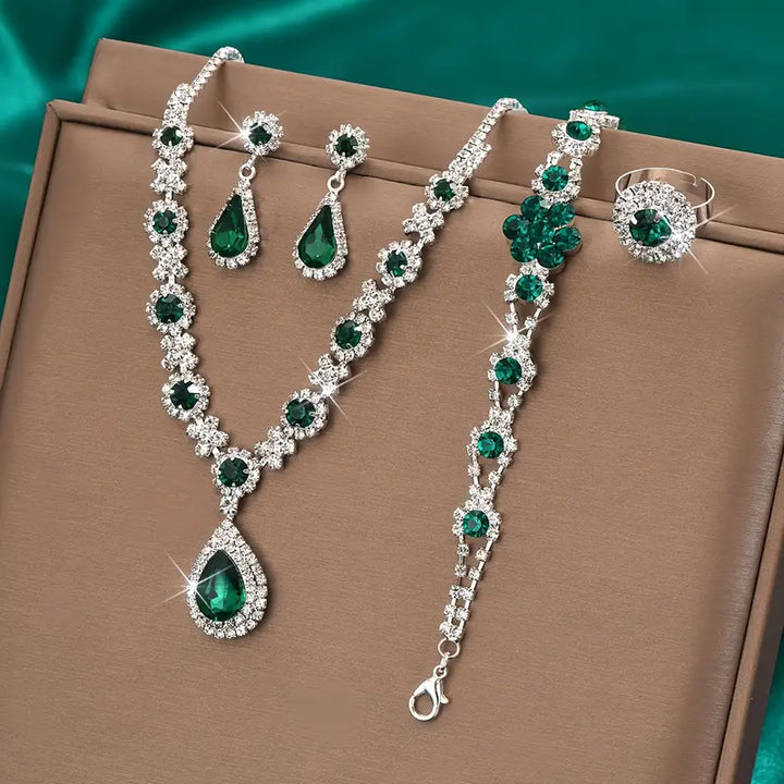 Schmuckset Adriana Lysandre | Weißgoldfarben