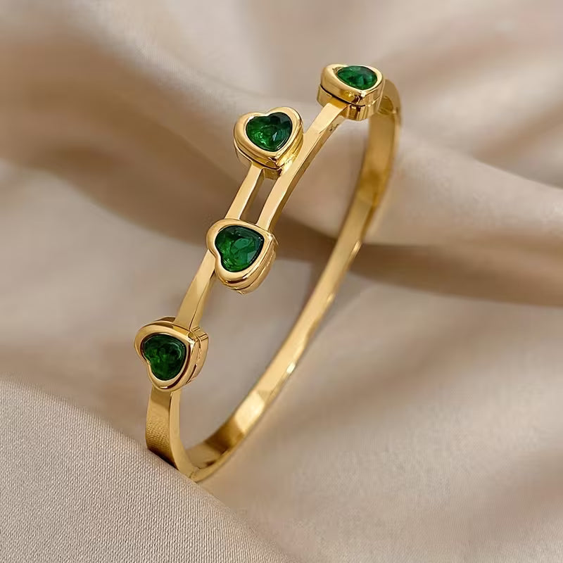 Grüne Herzen Armband