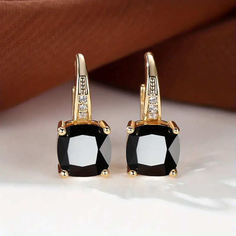 Elegante mystische Steine Goldfarben Creolen