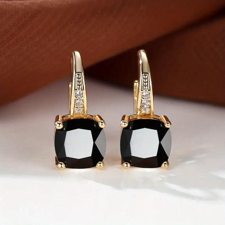 Elegante mystische Steine Goldfarben Creolen