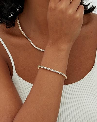 Bracelet de tennis Vergoldetes Moissanite