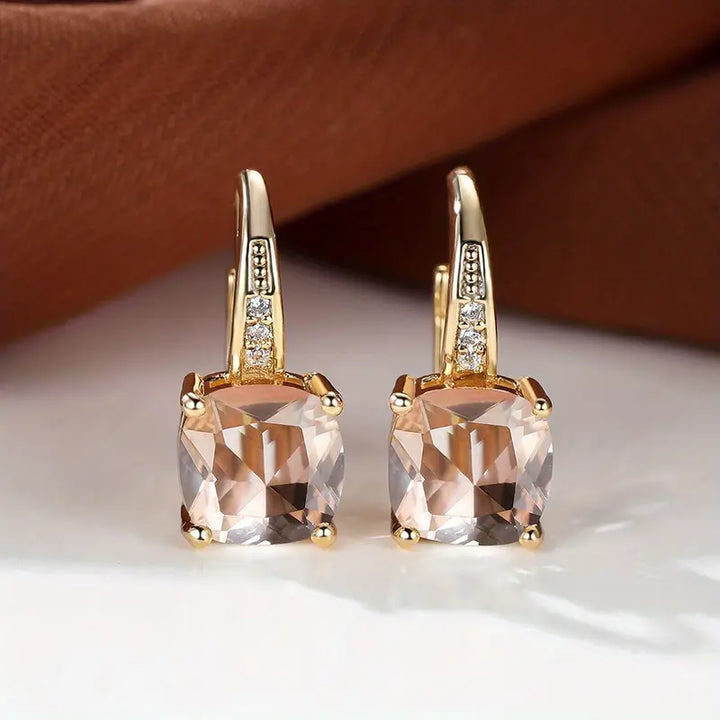 Elegante mystische Steine Goldfarben Creolen