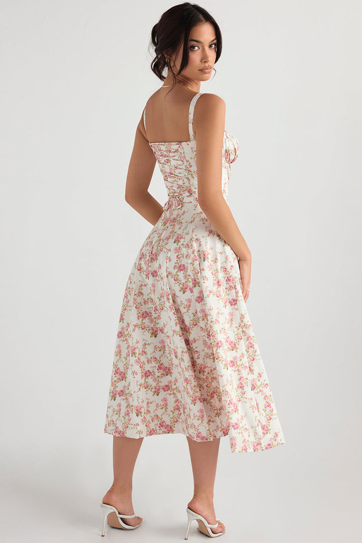 Livia taillenbetontes Hochzeitsgast Midikleid in Pink foto 3