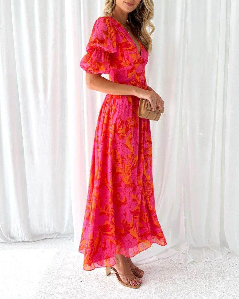 Liora Maxikleid für Hochzeitsgäste mit V-Ausschnitt foto 2