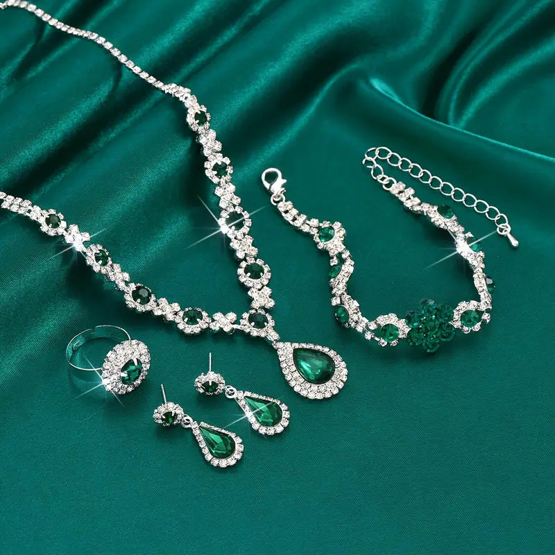 Schmuckset Adriana Lysandre | Weißgoldfarben