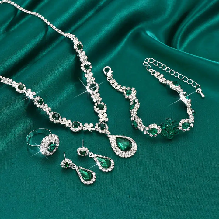 Schmuckset Adriana Lysandre | Weißgoldfarben