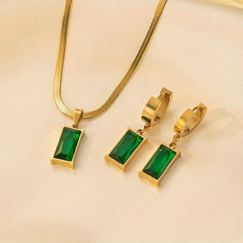 Elegantes Iselotte Verdain Goldfarbenes Schmuckset
