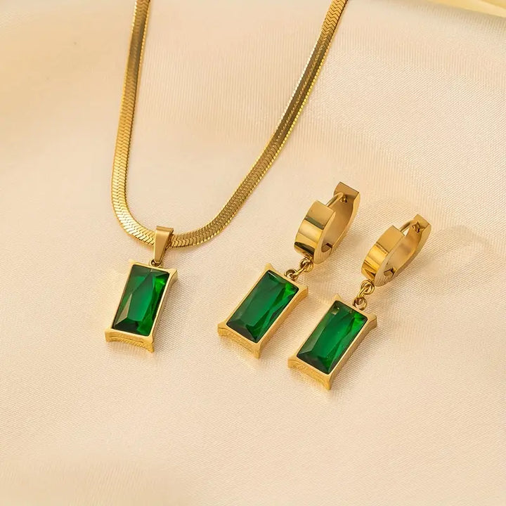Elegantes Iselotte Verdain Goldfarbenes Schmuckset