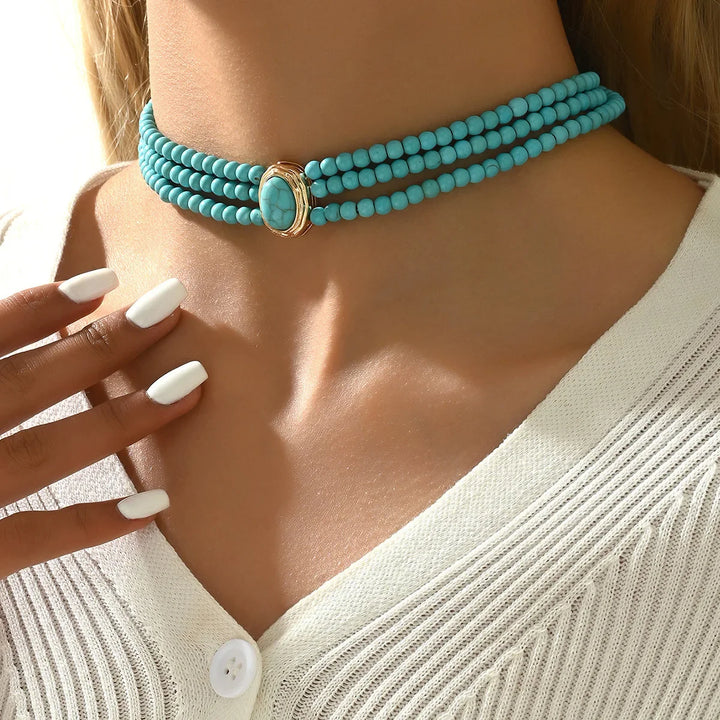 Elegante Vintage Türkis Kette