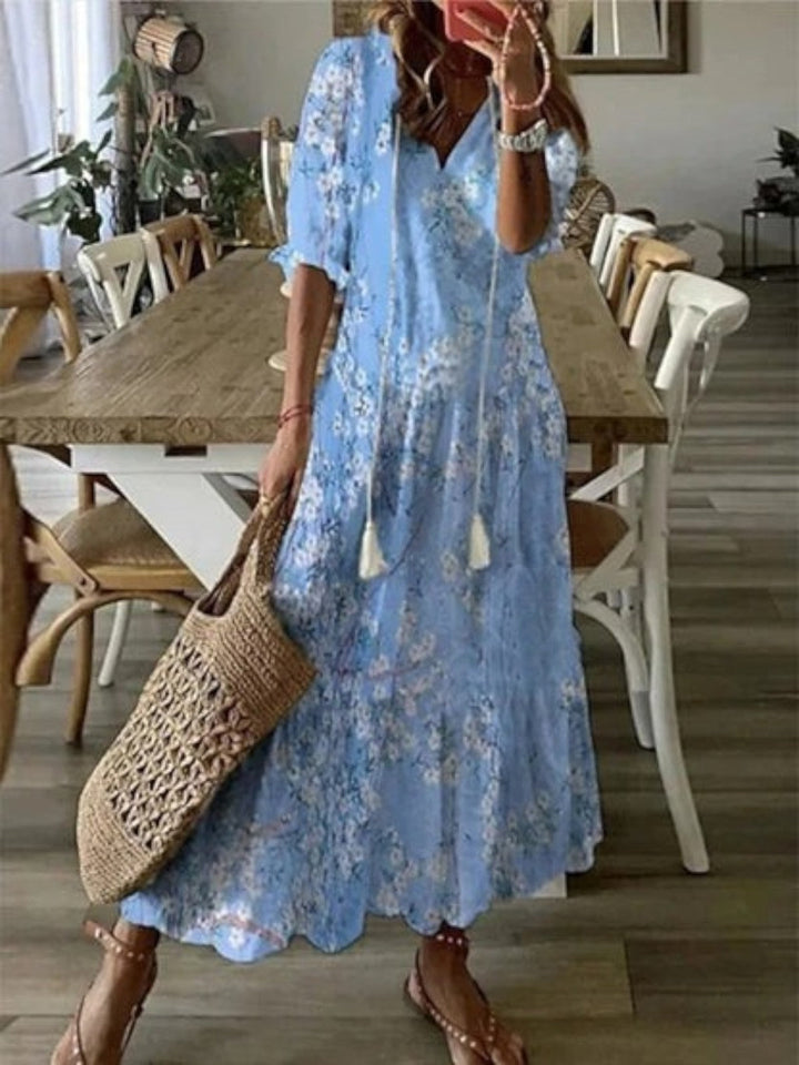 Poppy Boho Strandkleid mit tiefem V-Ausschnitt foto 5