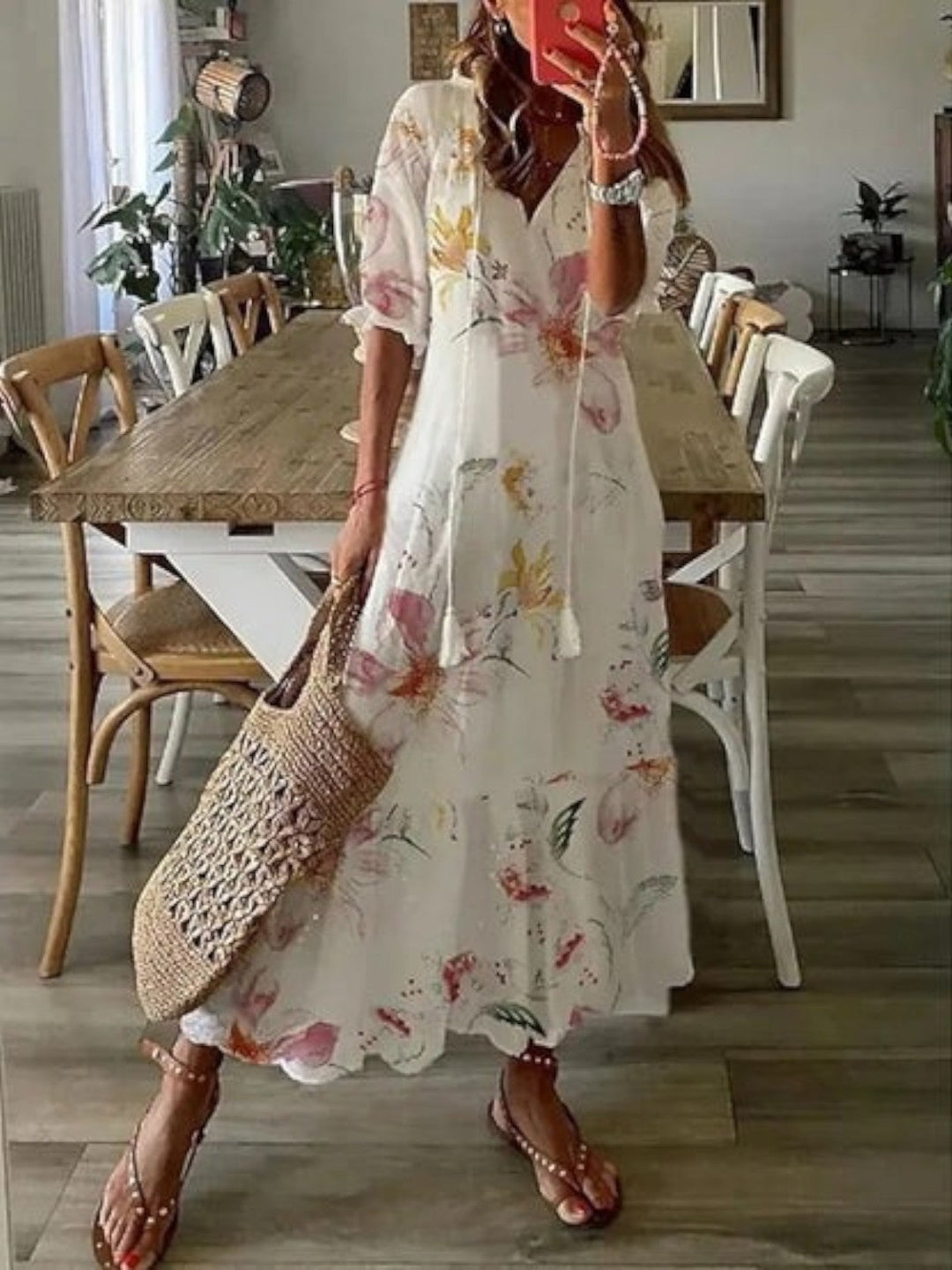 Poppy Boho Strandkleid mit tiefem V-Ausschnitt foto 6