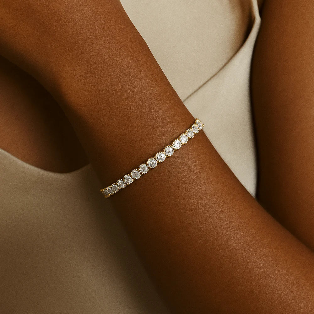 Bracelet de tennis Vergoldetes Moissanite