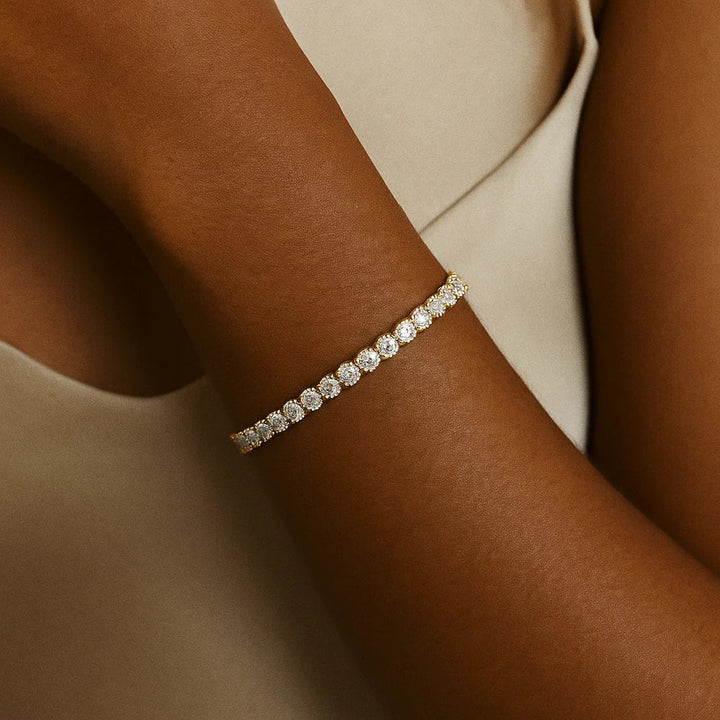 Bracelet de tennis Vergoldetes Moissanite