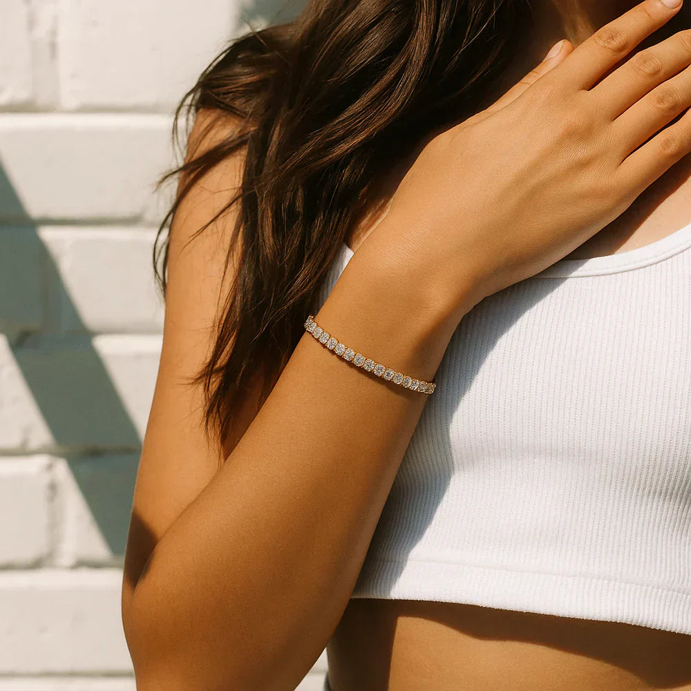 Bracelet de tennis Vergoldetes Moissanite