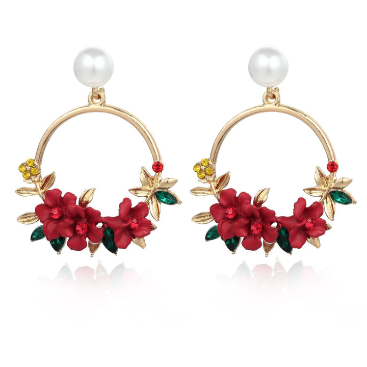 Elegante Goldfarbene Ohrringe mit Blumen