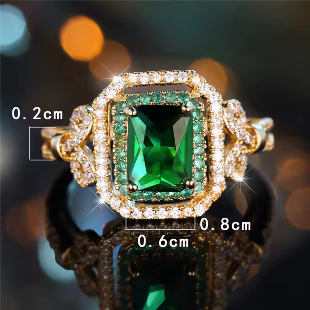 Eleganter Goldfarbener Steinring