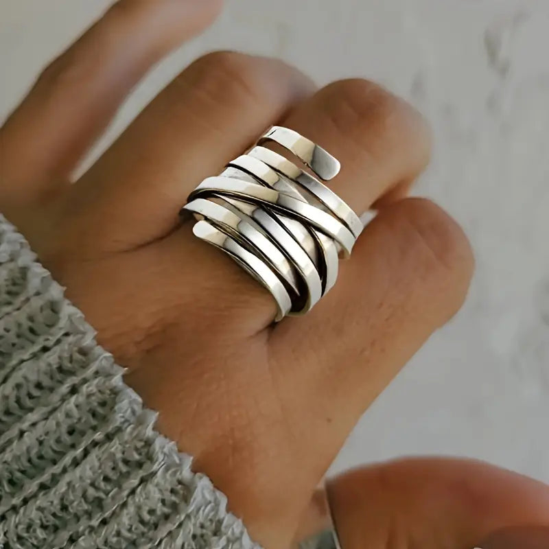 Eleganter Vintage Silberfarbener Ring