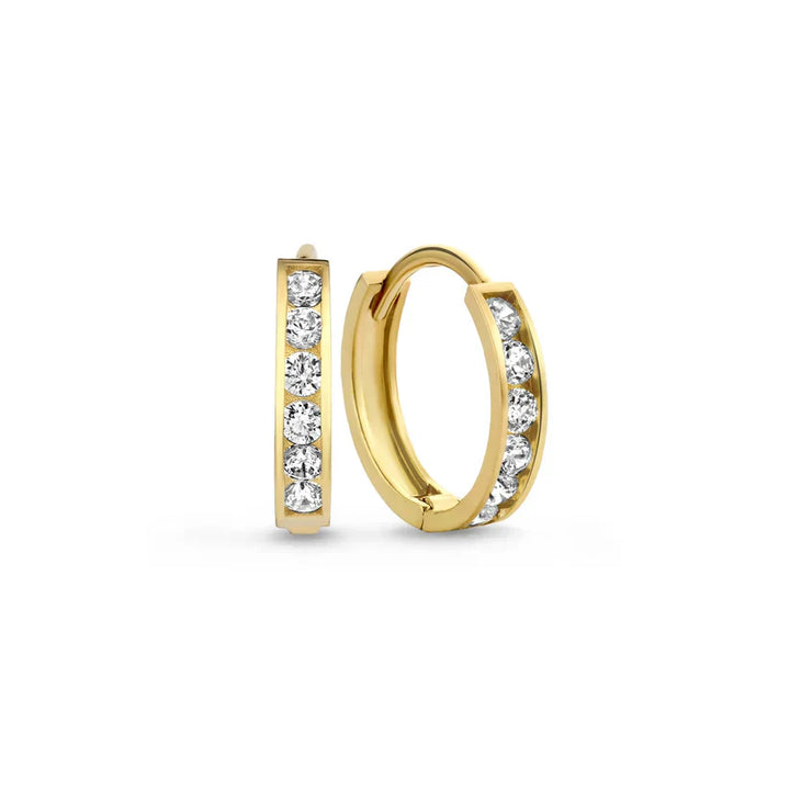 Elegantes Brillane Goldfarben-Ohrring-Set mit Steinen