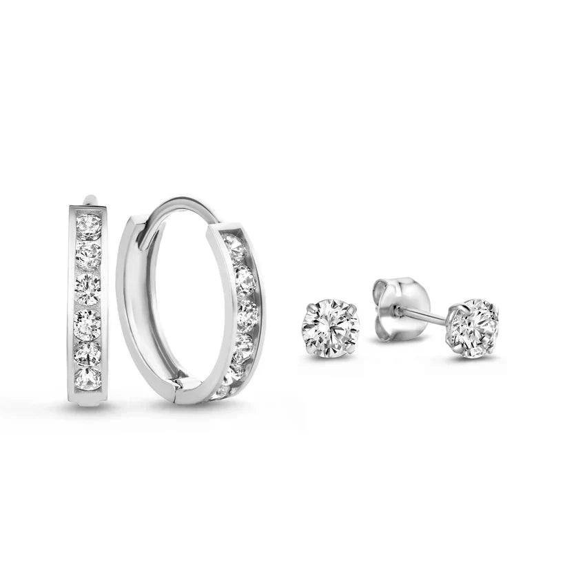 Elegantes Brillane Goldfarben-Ohrring-Set mit Steinen