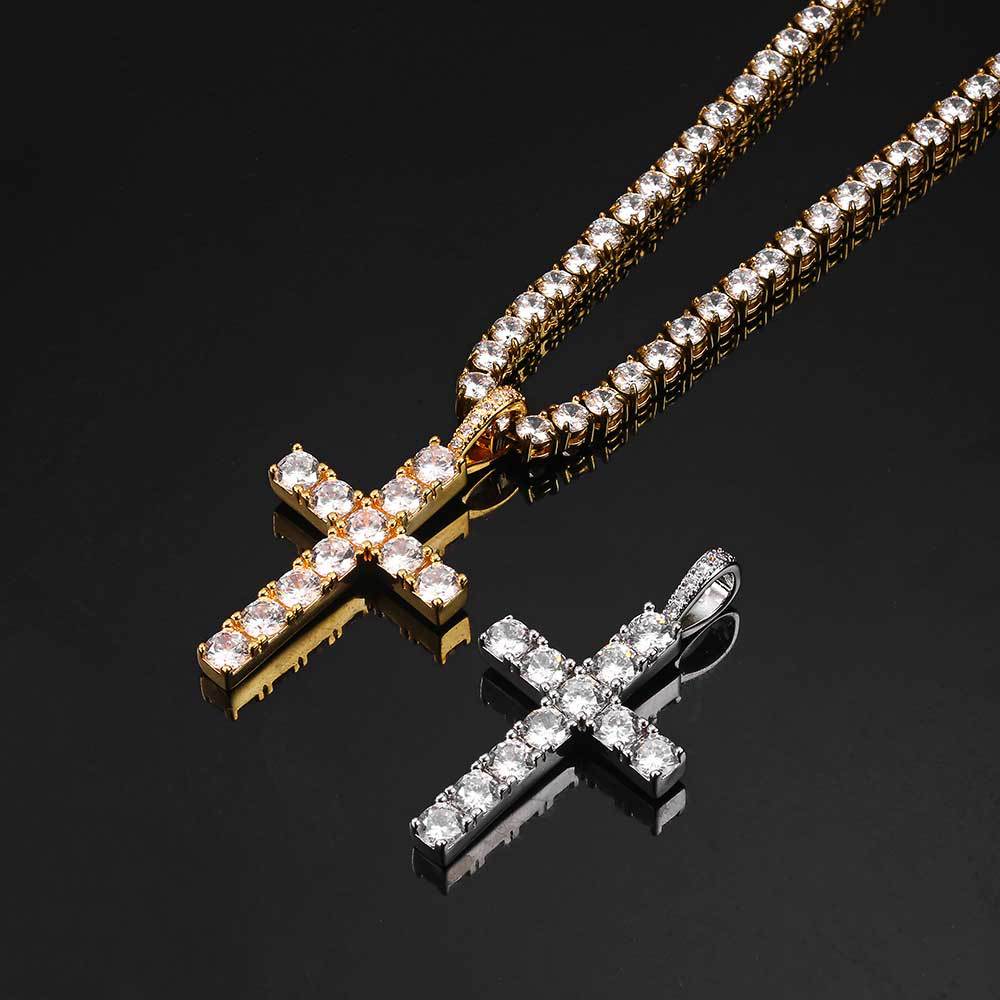 Elegante klassische Goldfarbenes Kreuz-Halskette