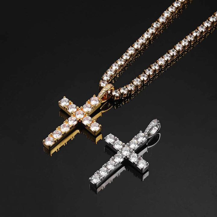 Elegante klassische Goldfarbenes Kreuz-Halskette