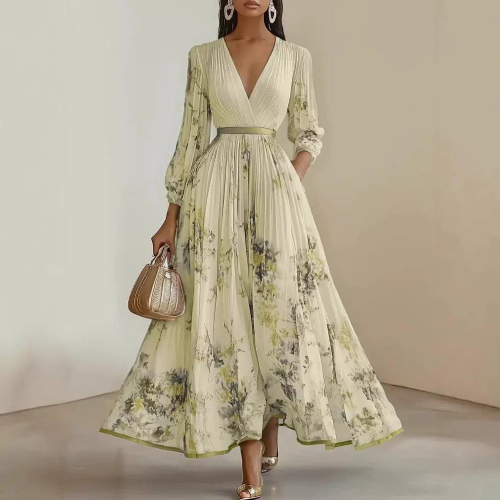Amara Maxikleid mit tiefem V-Ausschnitt und Blumenmuster foto 4