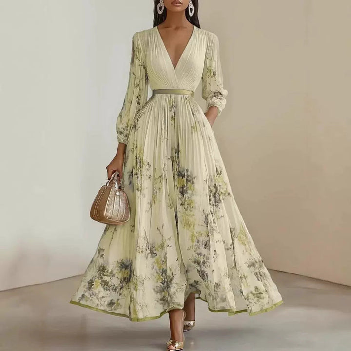 Amara Maxikleid mit tiefem V-Ausschnitt und Blumenmuster foto 4
