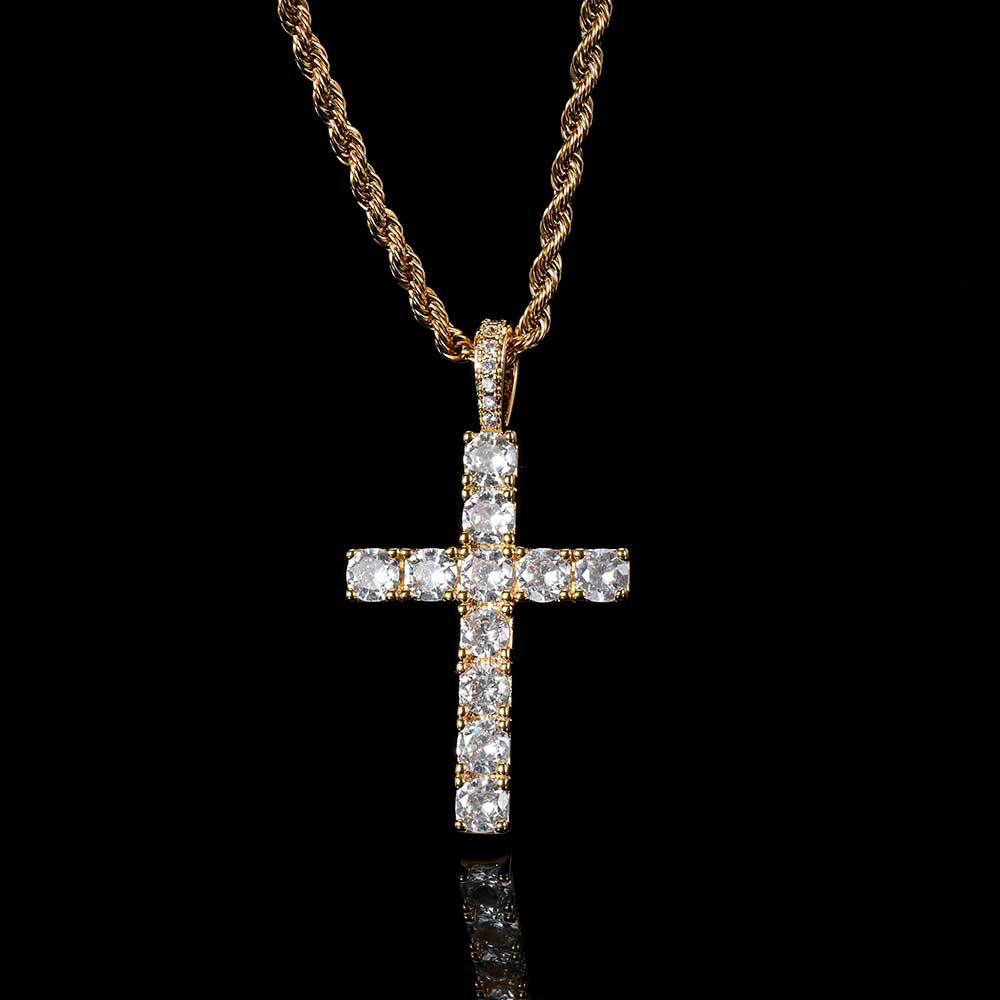 Elegante klassische Goldfarbenes Kreuz-Halskette