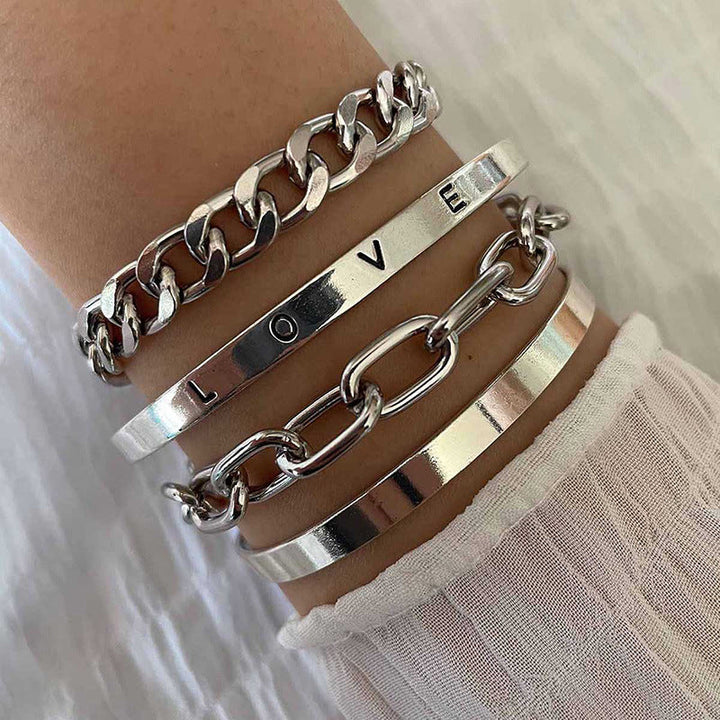 Anspruchsvolles Elan Mercer Armband Set aus Weißgoldfarben
