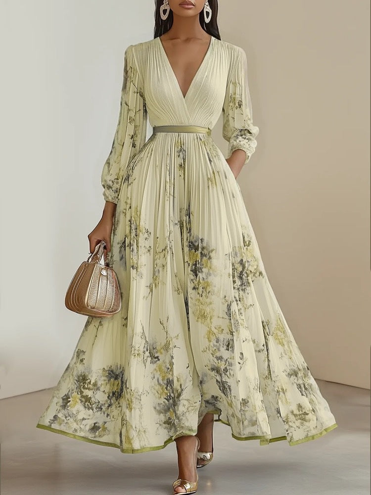 Amara Maxikleid mit tiefem V-Ausschnitt und Blumenmuster foto 9